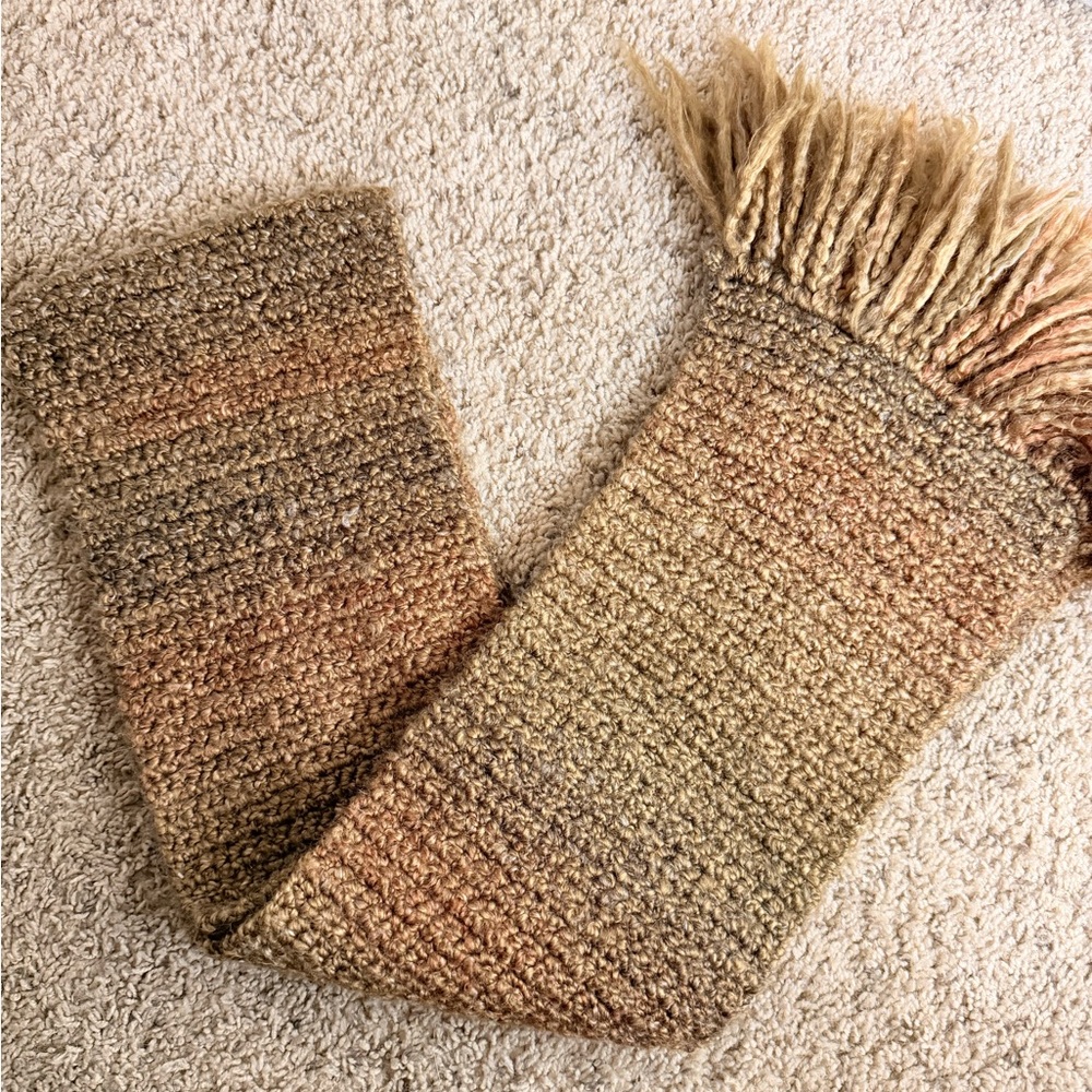 Cozy Multicolor Knit Scarf with Fringe